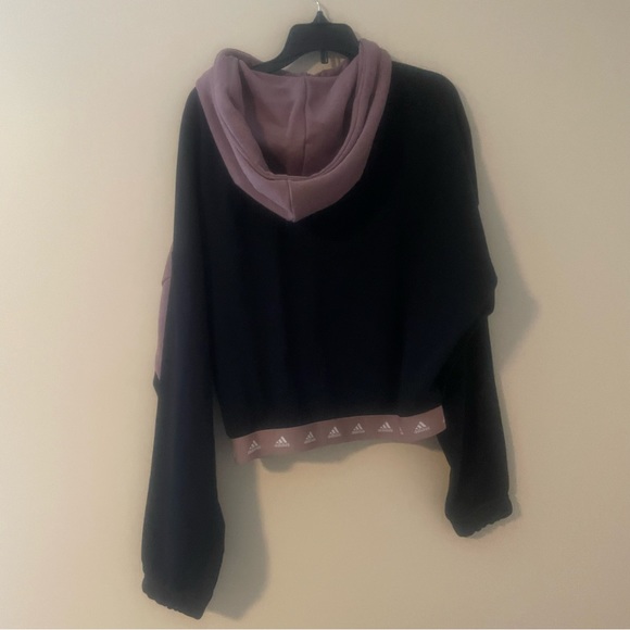 Adidas Two Tone Zip Up Cropped Hood Jacket - Picture 8 of 11